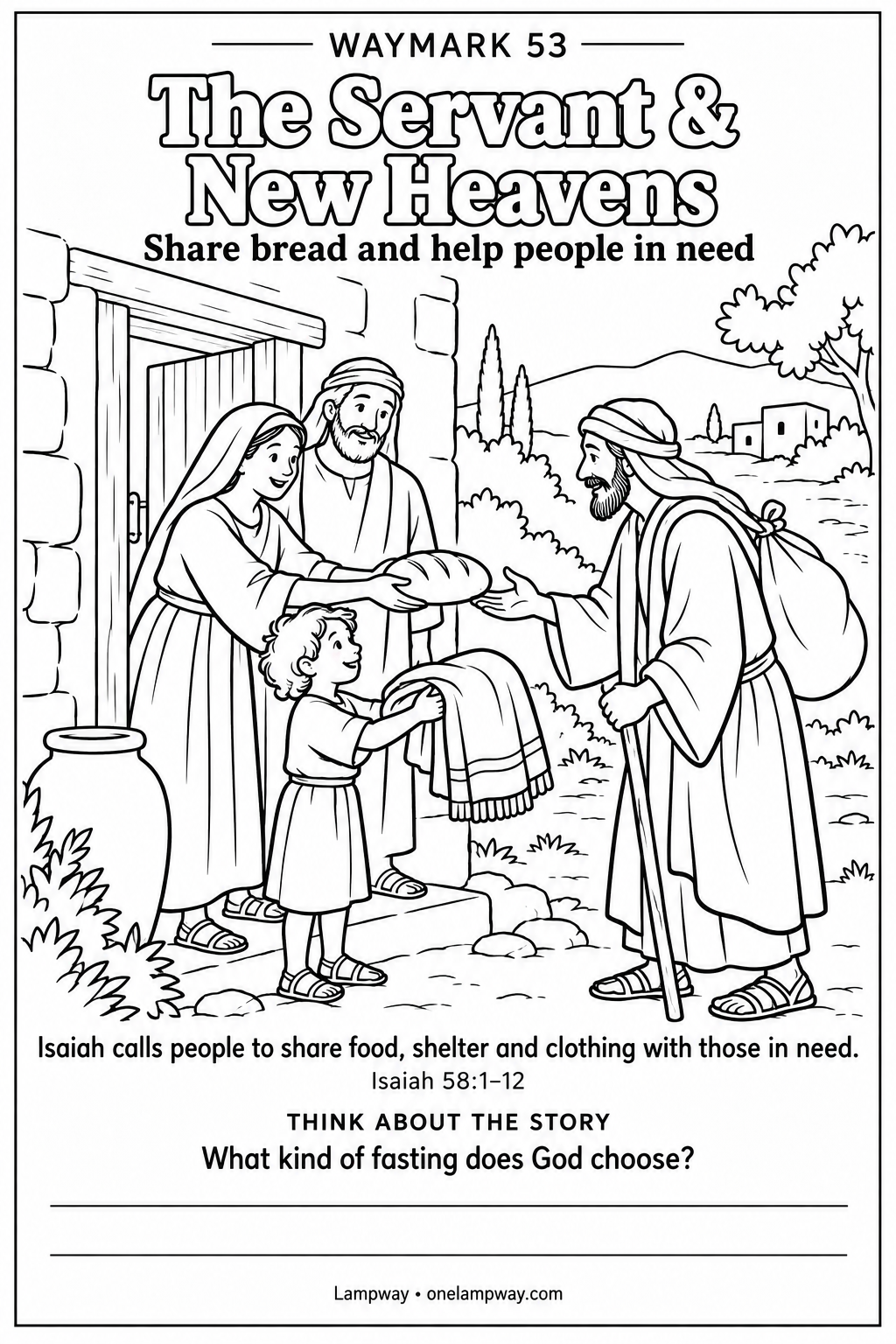 Isaiah calls people to share food, shelter and clothing with those in need. Isaiah 58:1-12. What kind of fasting does God choose?