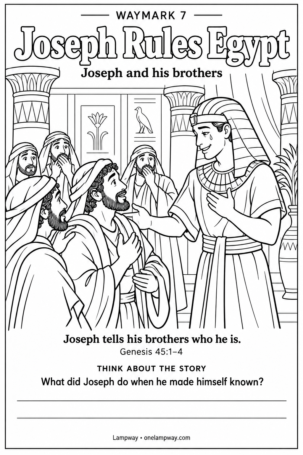 Joseph tells his brothers who he is. Genesis 45:1-4. What did Joseph do when he made himself known?