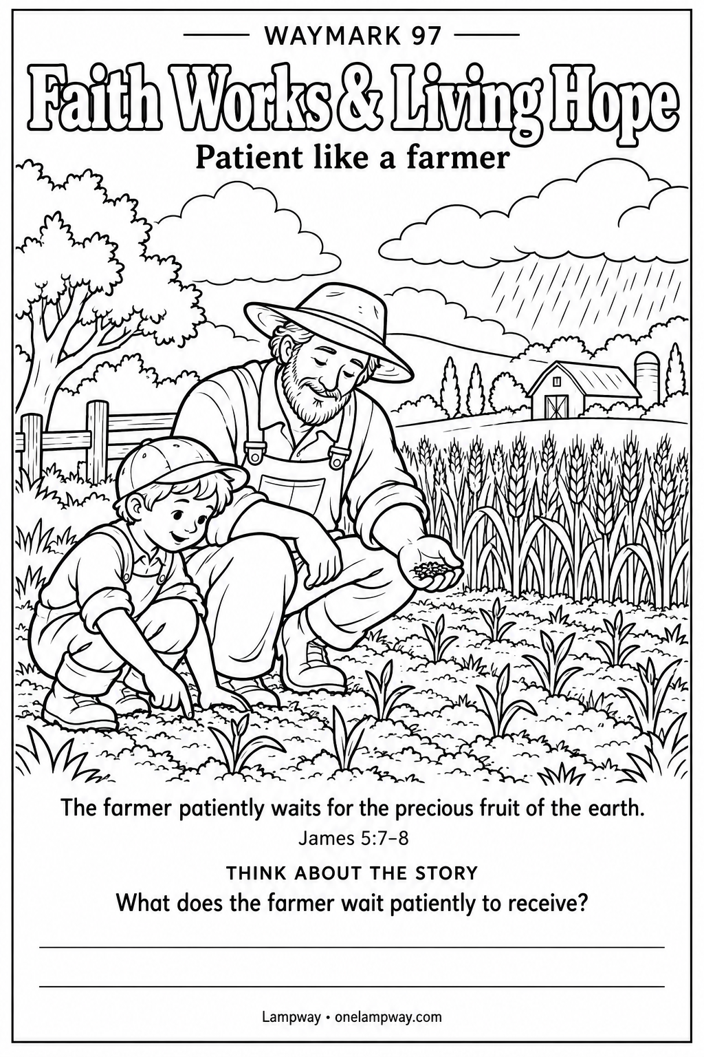 The farmer patiently waits for the precious fruit of the earth. James 5:7-8. What does the farmer wait patiently to receive?
